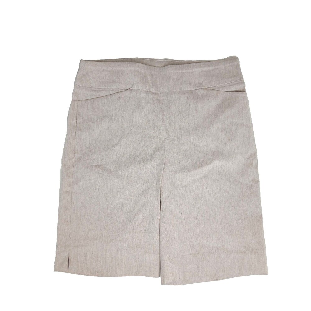 Hilary Radley Pull On Bermuda Shorts Stretch TanKhaki Size S Excellent Condition